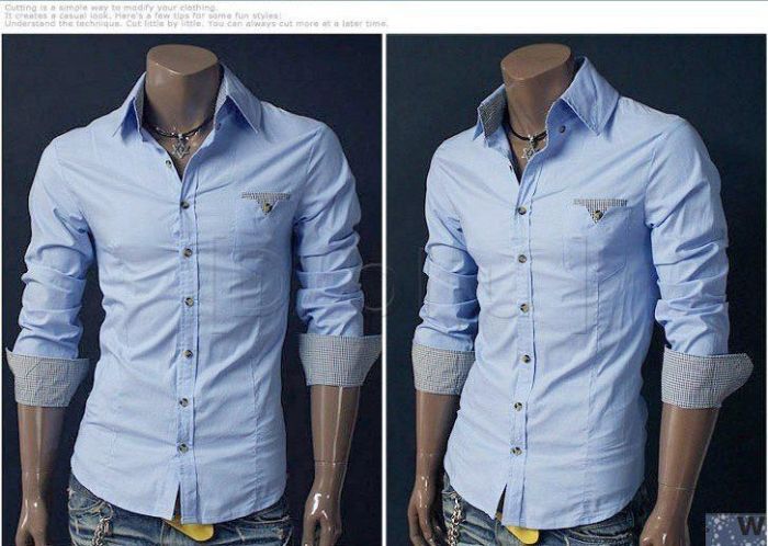 Slim fit dress shirts men's