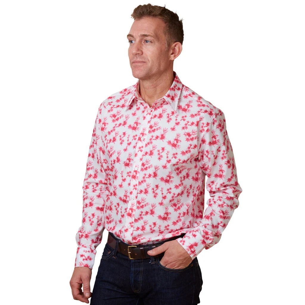 Pink floral dress shirt mens