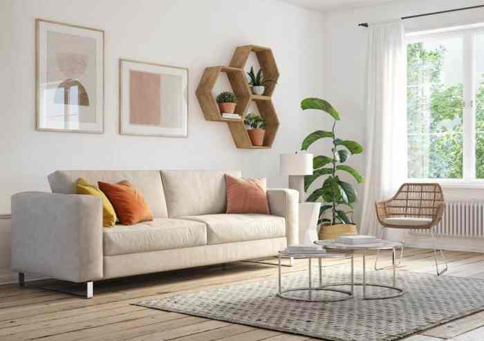 How to decorate a big living room wall