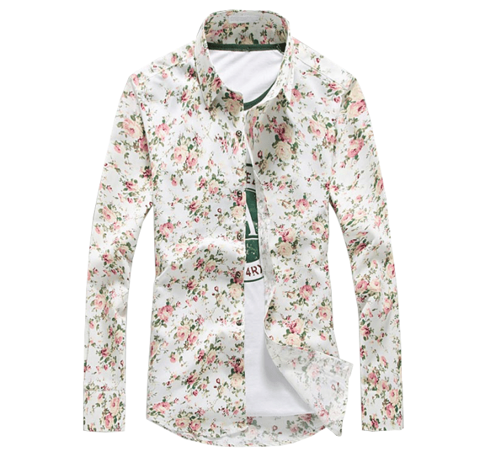 Pink floral dress shirt mens