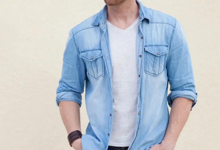 Denim dress shirt men