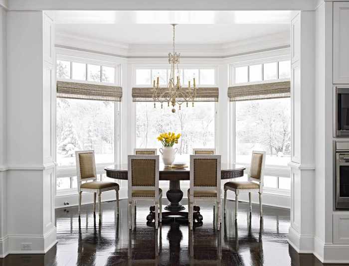 How to decorate bay window in dining room