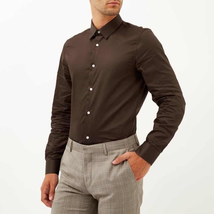 Brown dress shirts mens